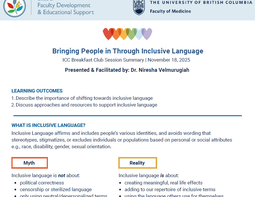 ICC Breakfast Club Summary – Bringing People in Through Inclusive Language